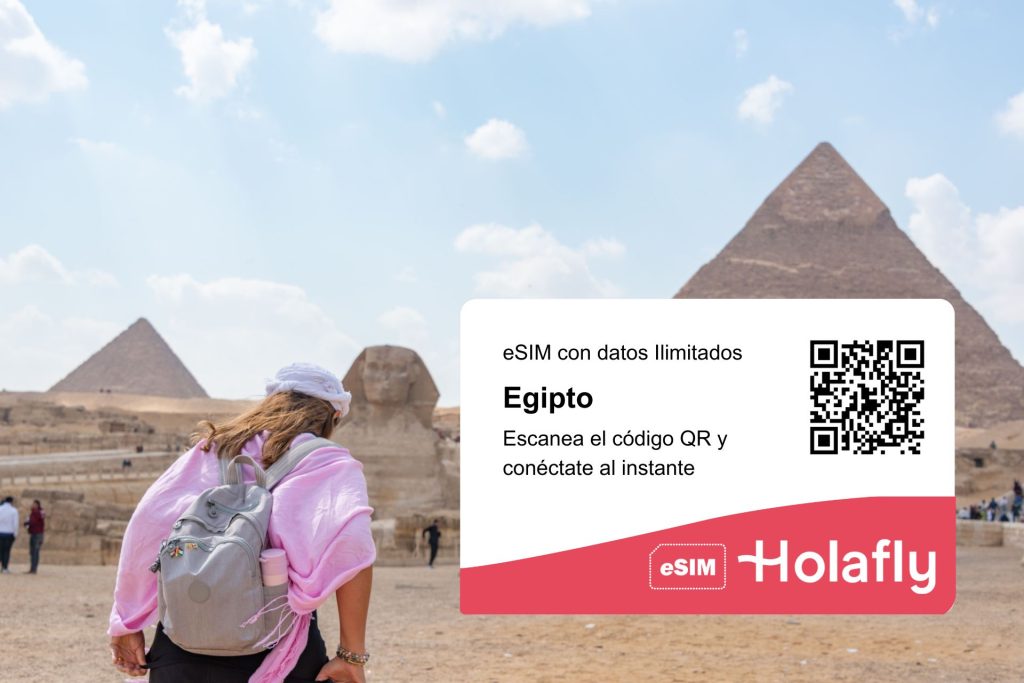 Escanea el código y obtén datos ilimitados para Egipto con Holafly