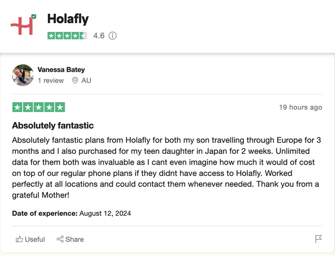 Trustpilot Holafly  Customer Review