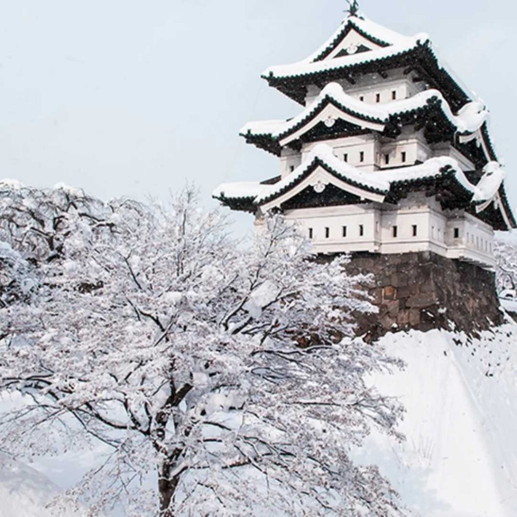 北海道冬季必去景点：弘前城