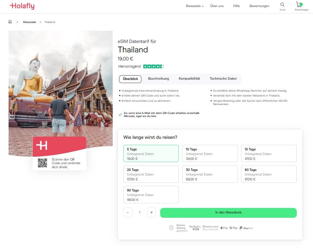 esim thailand prepaid kaufen holafly