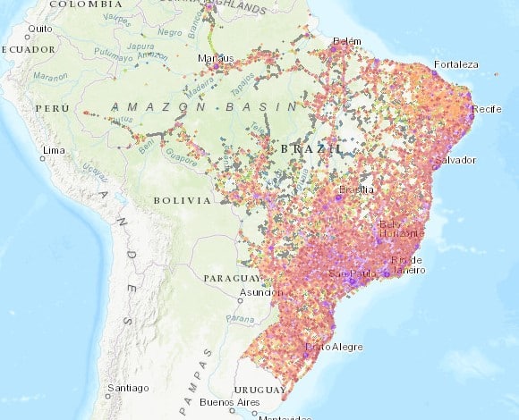 brasilien vivo abdeckungskarte internet