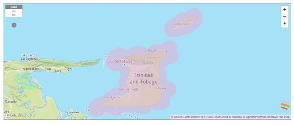 Trinidad und Tobago Abdeckungskarte