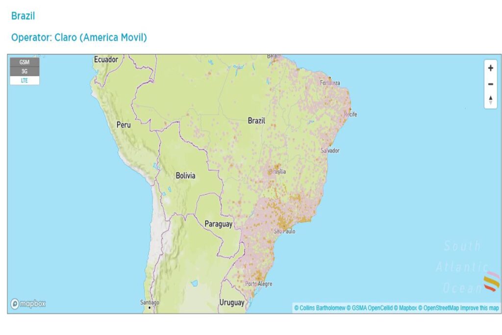 Abdeckungskarte Brasilien kaufen Holafly eSIM
