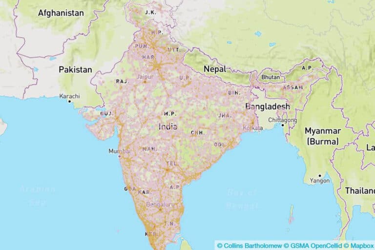 Andeckungskarte Indien kaufen Holafly eSIM WLAN Router