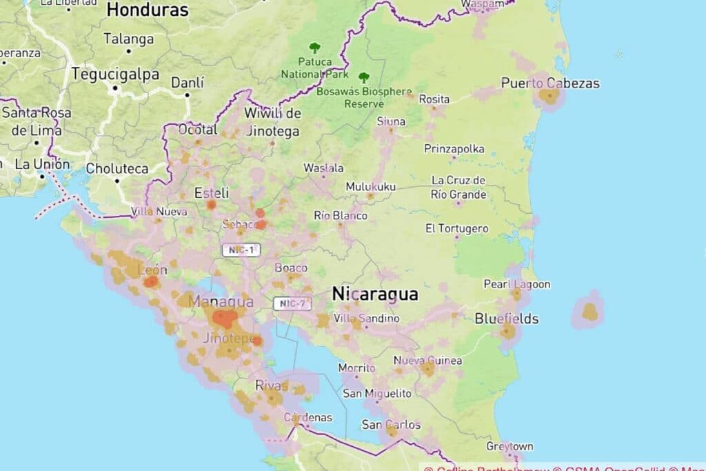 Abdeckungskarte Nicaragua Holafly