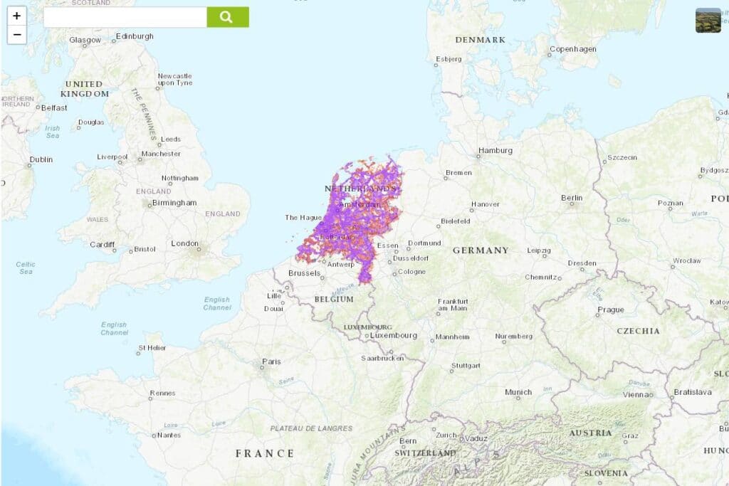 Abdeckungskarte Niederlande kaufen Holafly WLAN Router eSIM