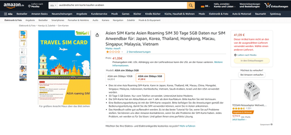 SIM-Karte Amazon China kaufen Holafly