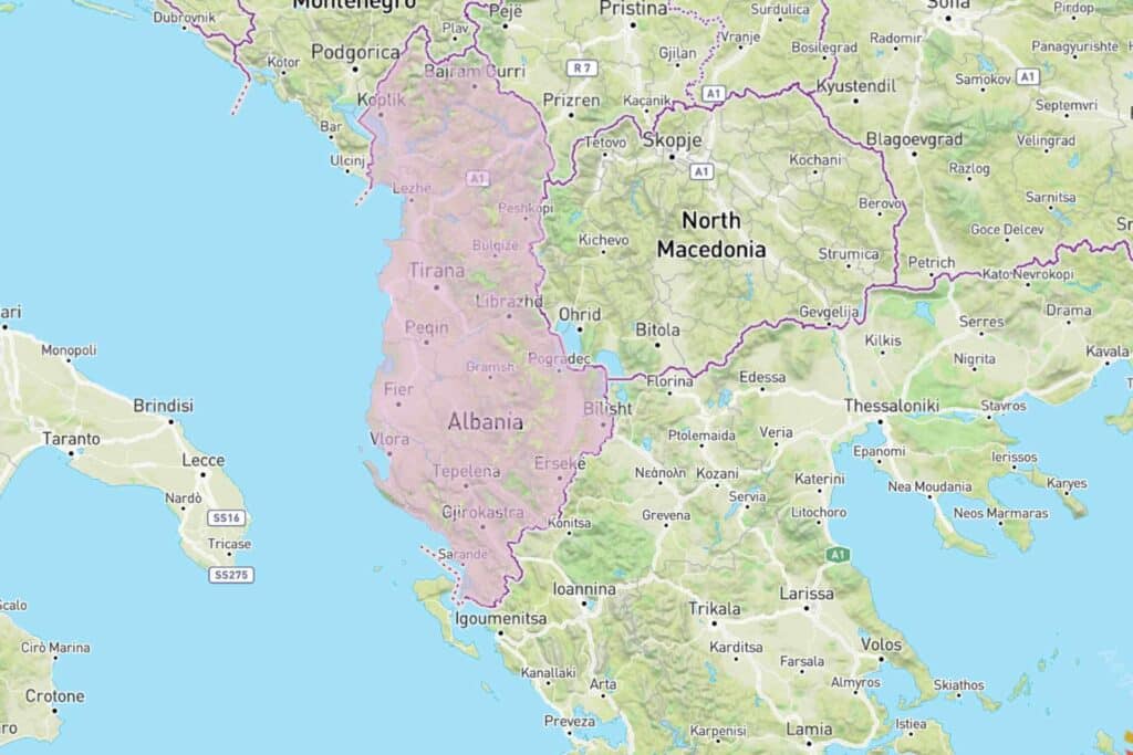 Abdeckungskarte Albanien kaufen eSIM