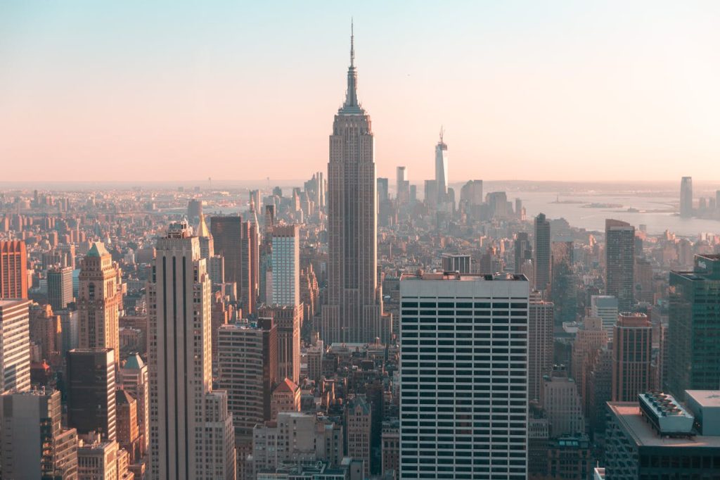 Der Wolkenkratzer des Empire State Building in New York City.