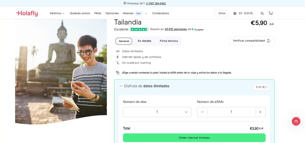 Conoce los planes y tarifas para Tailandia en la tienda virtual de Holafly