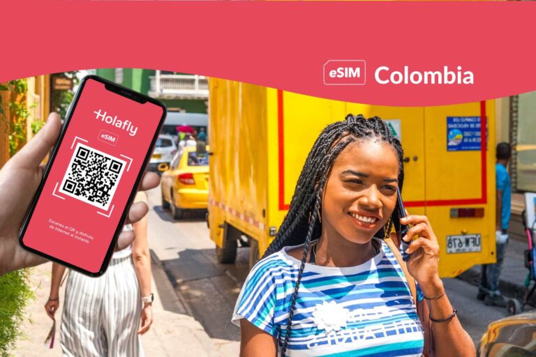 chip virtual para Colombia de Holafly, sim card, teléfono, celular, smartphone, datos, internet