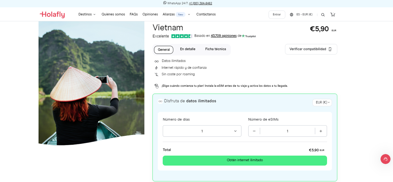 eSIM prepago Vietnam - Tienda virtual de Holafly