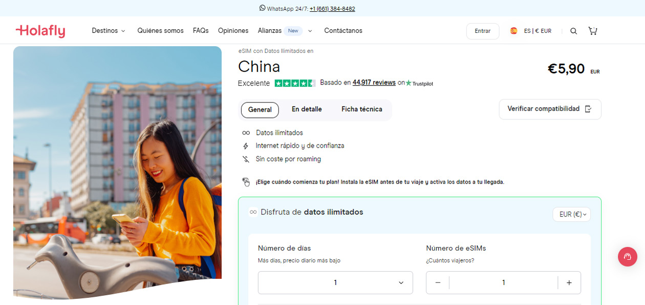 eSIM de Holafly para tener Internet en China