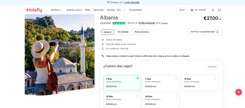 Comprar eSIM para Albania en la tienda virtual de Holafly