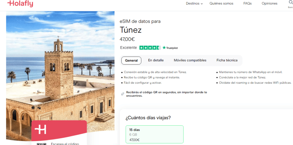 Planes de datos de la tarjeta SIM virtual Túnez