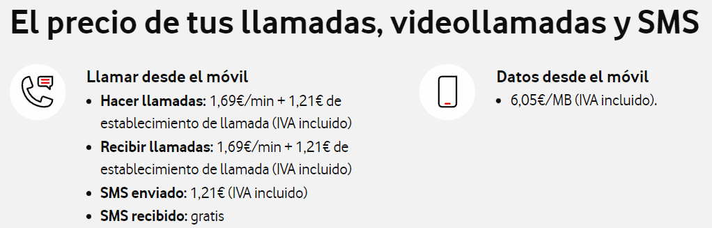 Tarifas del roaming en Andorra con Vodafone