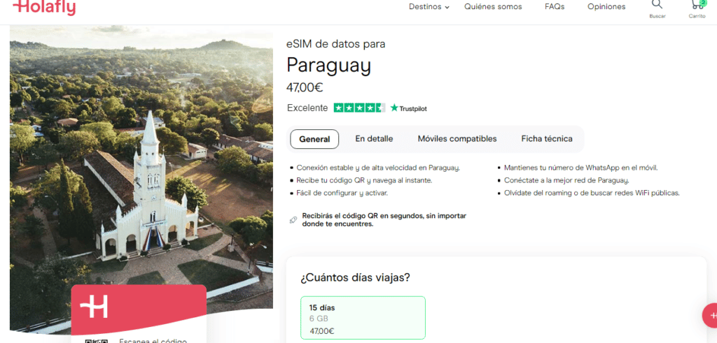 Tarifas de Planes de datos de la Tarjeta SIM virtual Paraguay