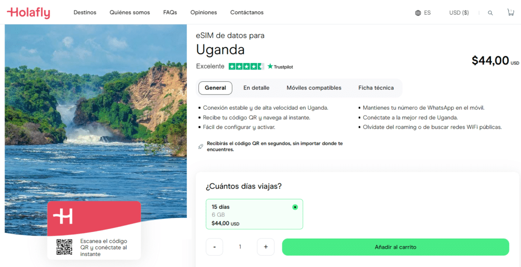 eSIM de Holafly para Uganda