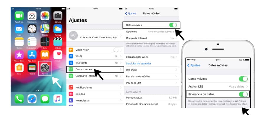 Guía para activar la itinerancia de datos en iPhone