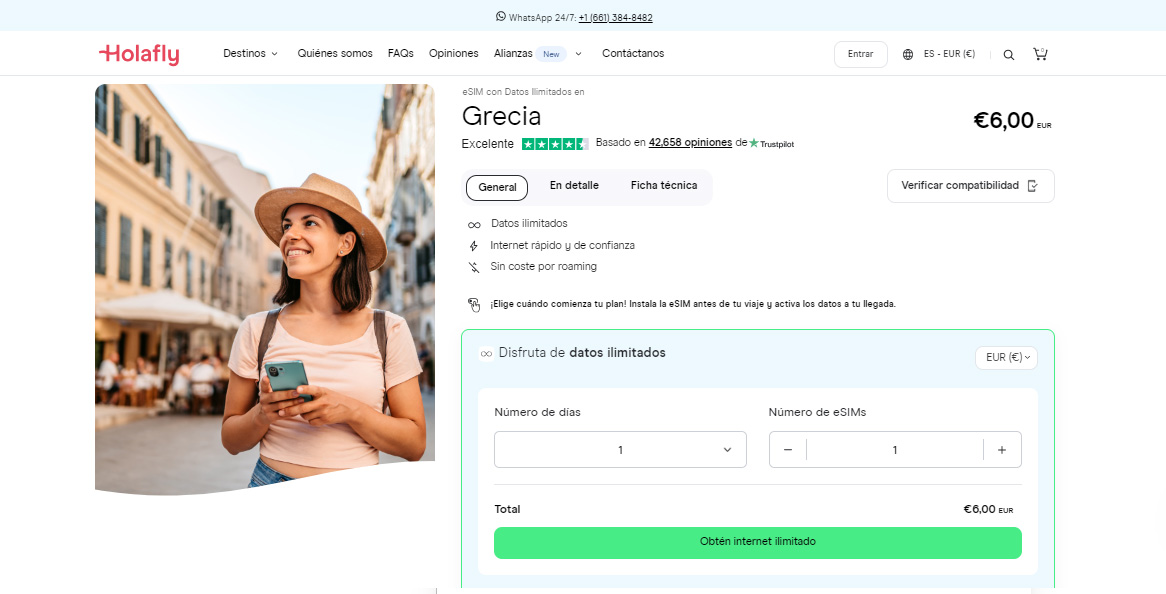 eSIM Grecia tienda virtual de Holafly