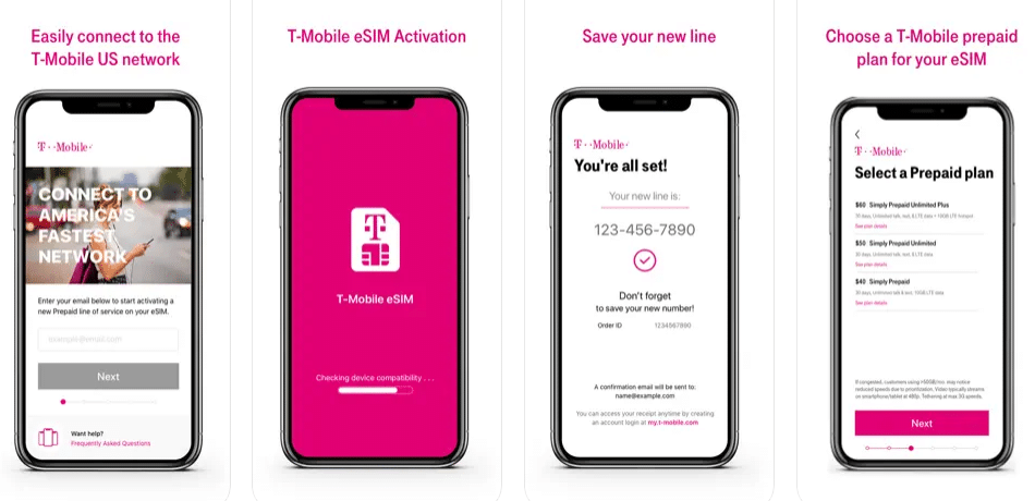 App eSIM T-Mobile para iPhones