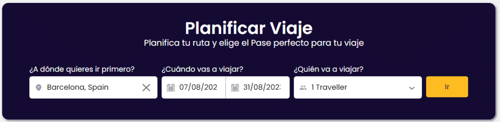 Planificador de viajes InterRail