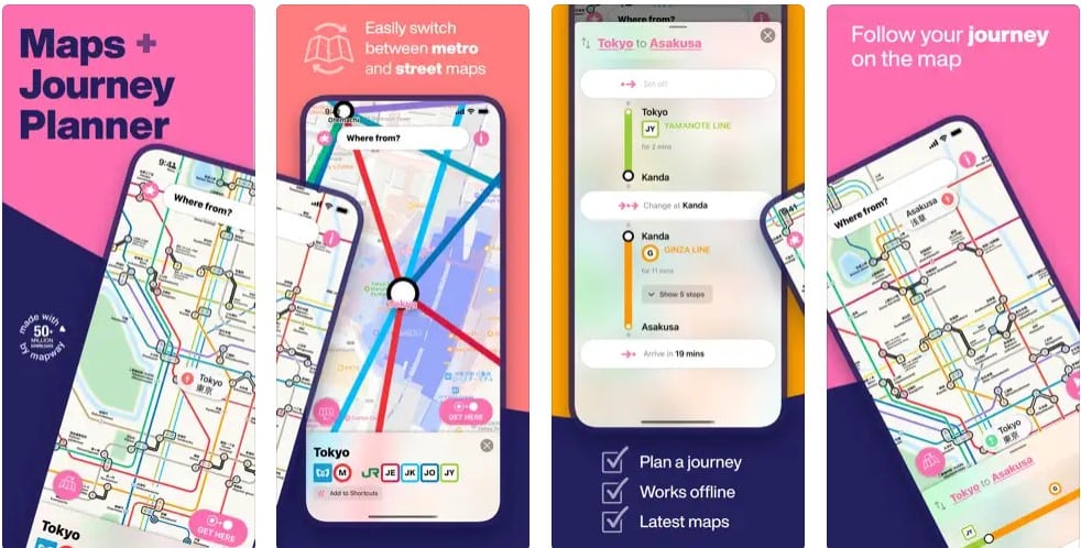 Planea tus recorridos con Tokyo Metro Subway Map & Route App