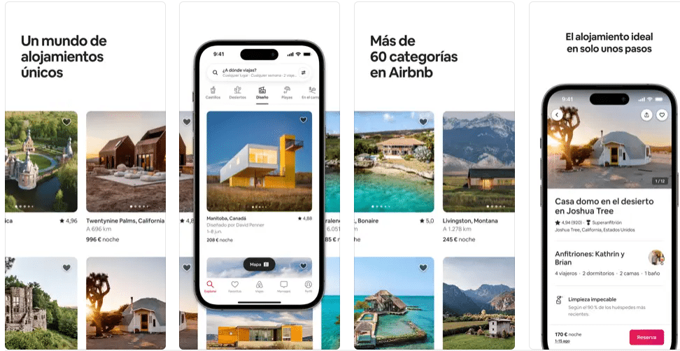 Encuentra tu alojamiento con Airbnb App