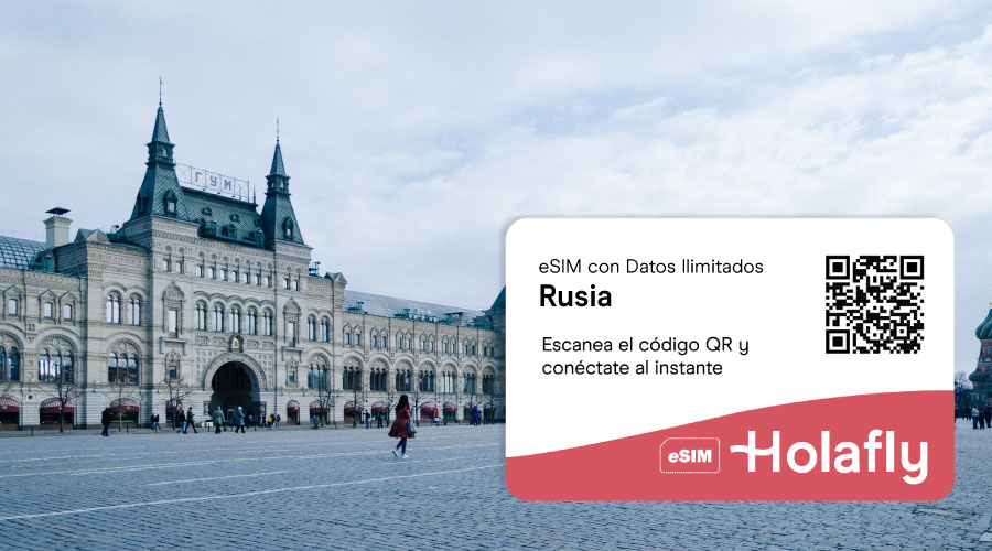SIM Virtual de Holafly con Datos Ilimitados para Rusia