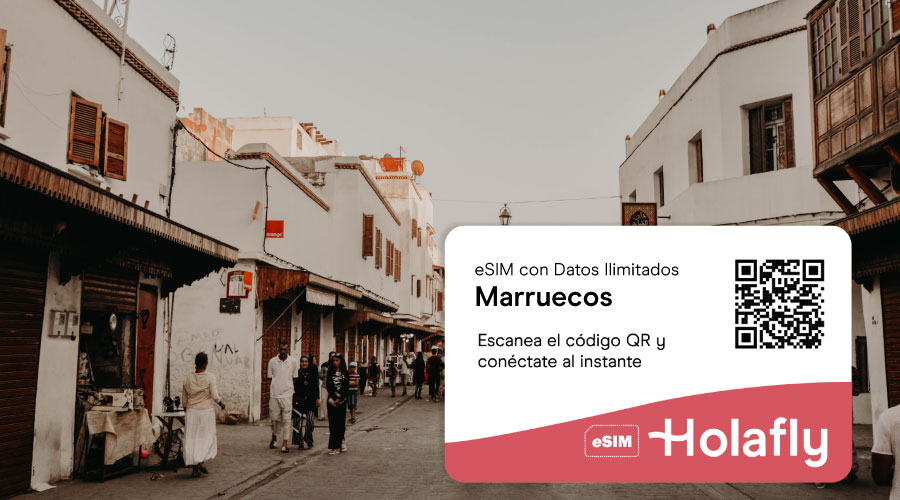 Tarjeta SIM virtual de Holafly con Datos Ilimitados para Marruecos