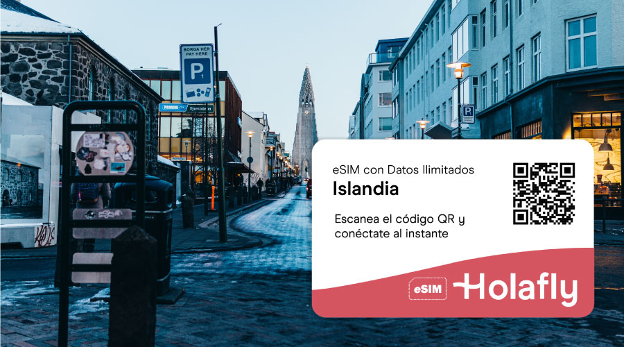 Tarjeta SIM virtual de Holafly para Islandia con Datos Ilimitados