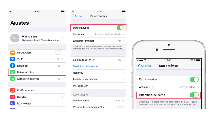 Sigue estos pasos para activar el roaming de datos en iPhone