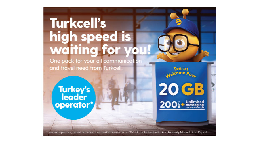 Paquete de bienvenida de Turkcell para turistas.