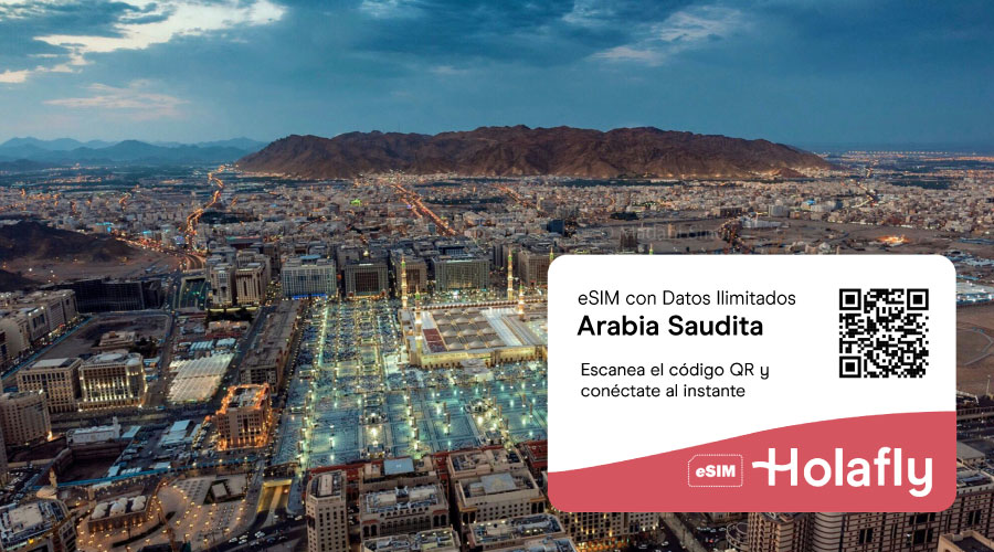 Viaja con la eSIM para Arabia Saudita y obtén Datos Ilimitados