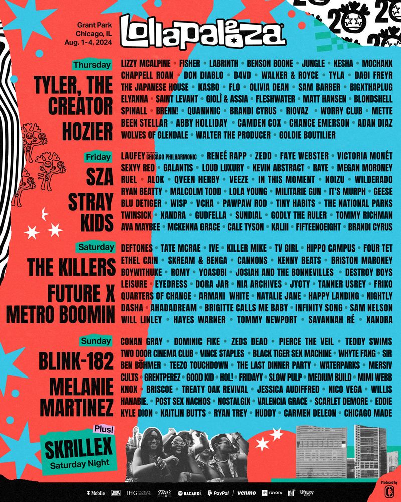 LineUp Lollapalooza 2024 Chicago