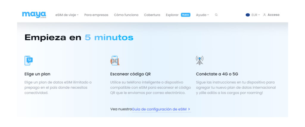 Guía para activar la eSIM de Maya