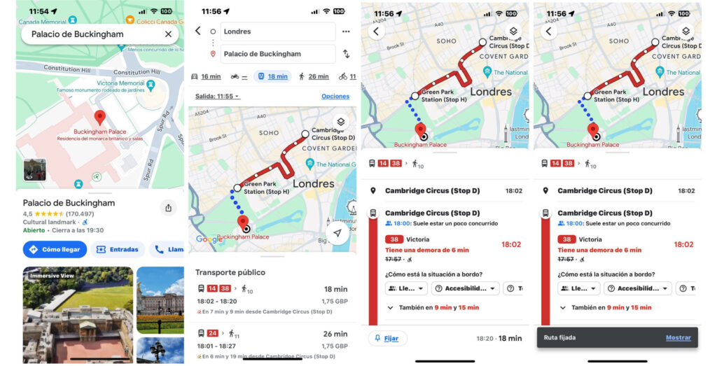 Guía para fijar rutas de Google Maps en iPhone