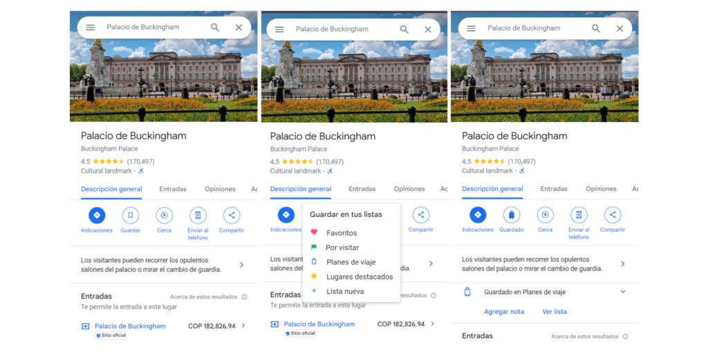 Guía para guardar trayectos en Google Maps desde un ordenador o PC