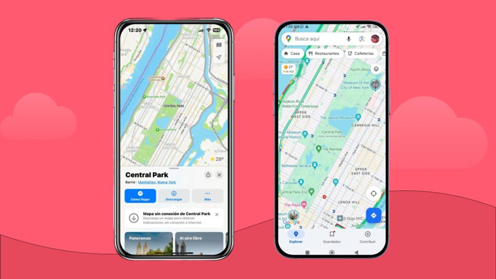 Interfaz: Apple Maps vs Google Maps