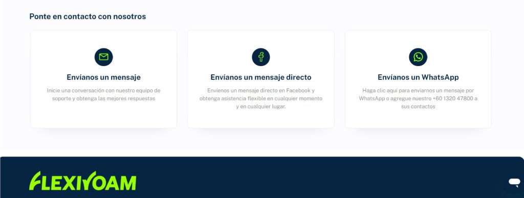 Opciones de atención al cliente de FlexiRoam