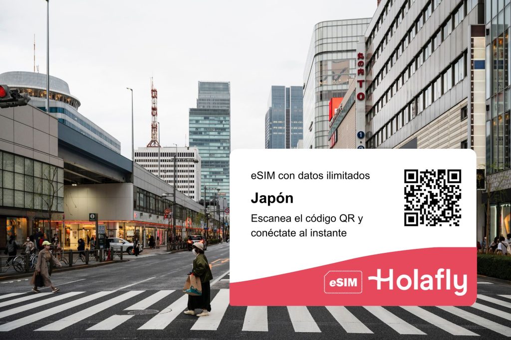 Escanea el QR y encuentras planes ilimitados de Holafly para Japón