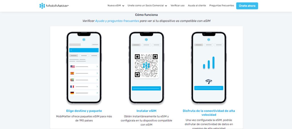 Comprar, instalar y activar eSIMs compradas en MobiMatter