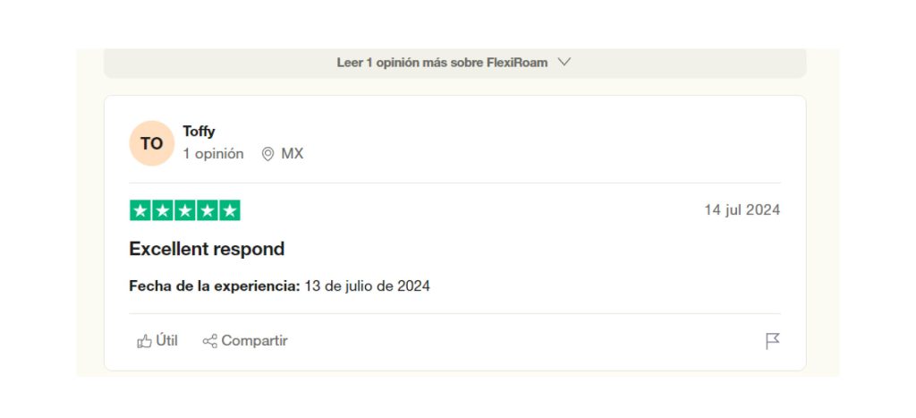 Opiniones de FlexiRoam en Trustpilot