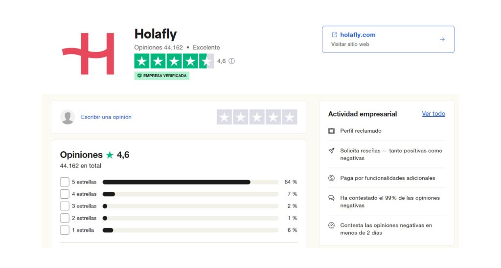 Reseñas y calificaciones de Holafly en Trustpilot