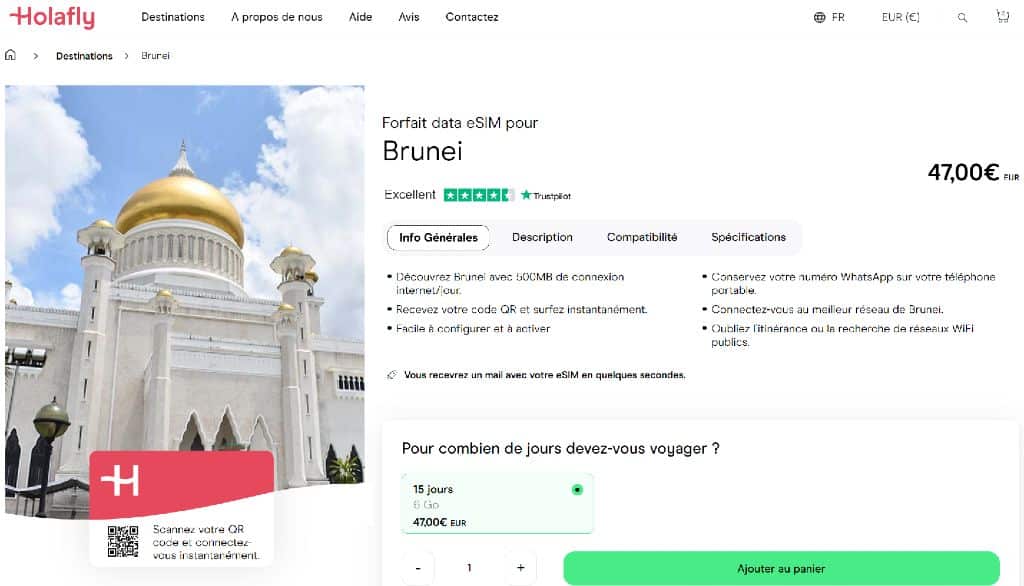 carte sim brunei prépayée internet holafly