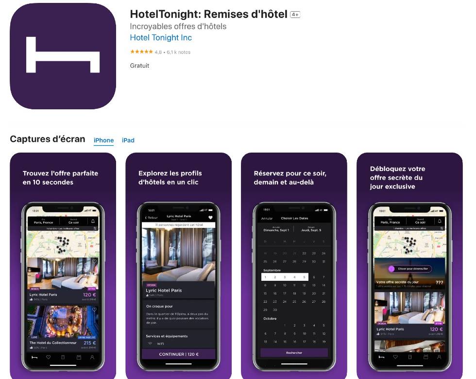apps pour voyager hoteltonight