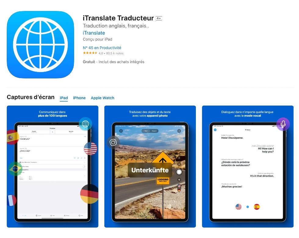apps pour voyager itranslate