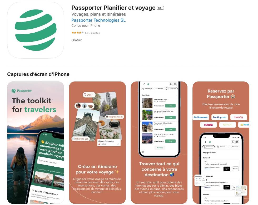 apps pour voyager passporter