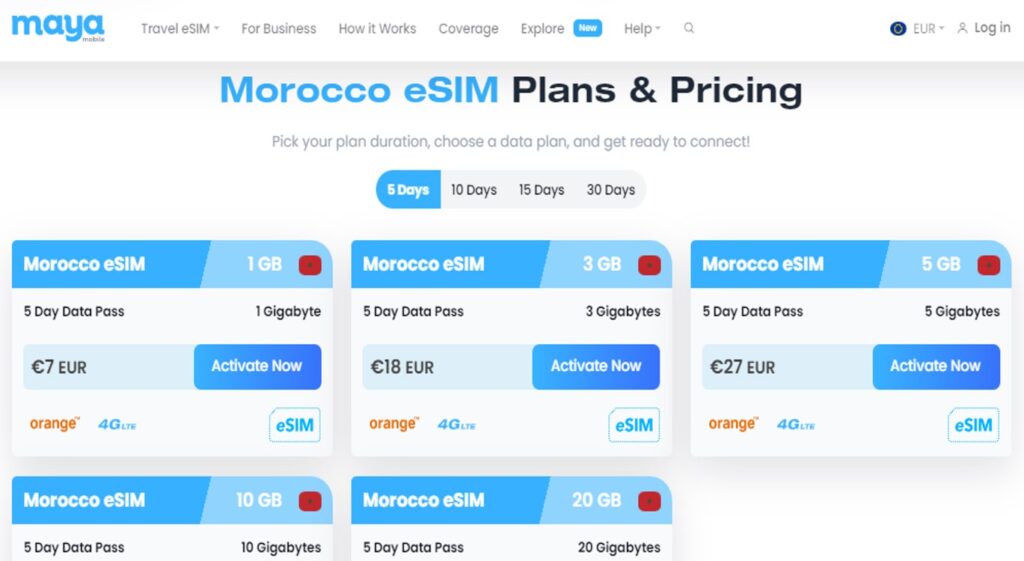 migliore eSIM Marocco, Holafly Marocco, SIM virtuale Marocco online, e-SIM Marocco, 