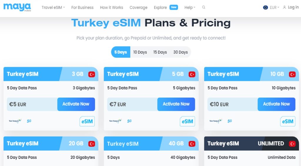 migliore eSIM Turchia, e SIM Turchia, SIM virtuale Turchia, eSIM Holafly Turchia